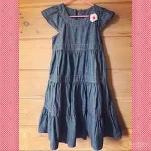 GYMBOREE ..:denim dress with pink stitching:..
